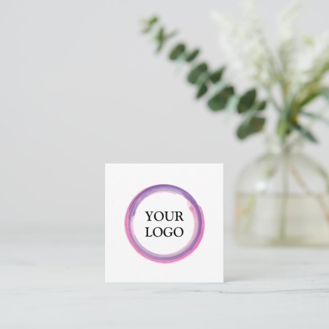 Personalised Custom Your Own Logo  Square Business Card (Standing Front)