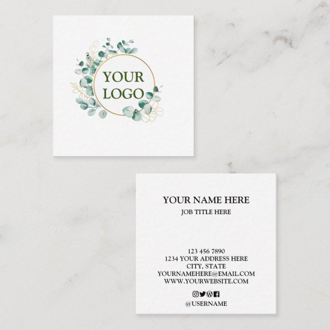 Personalised Custom Your Own Logo Square Business  Square Business Card (Front/Back)