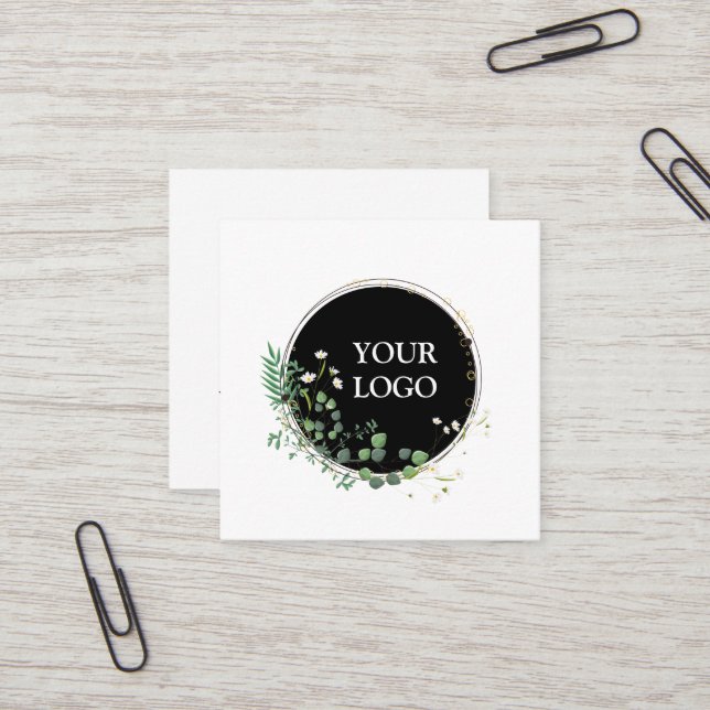 Personalised Custom Your Own Logo Square Business  Square Business Card (Front/Back In Situ)
