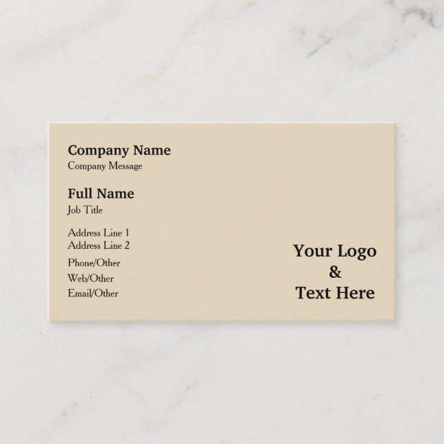 Personalised Custom Your Own Logo & Text Business Card (Front)