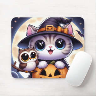 Personalised custom your own photo Halloween Cat  Mouse Pad