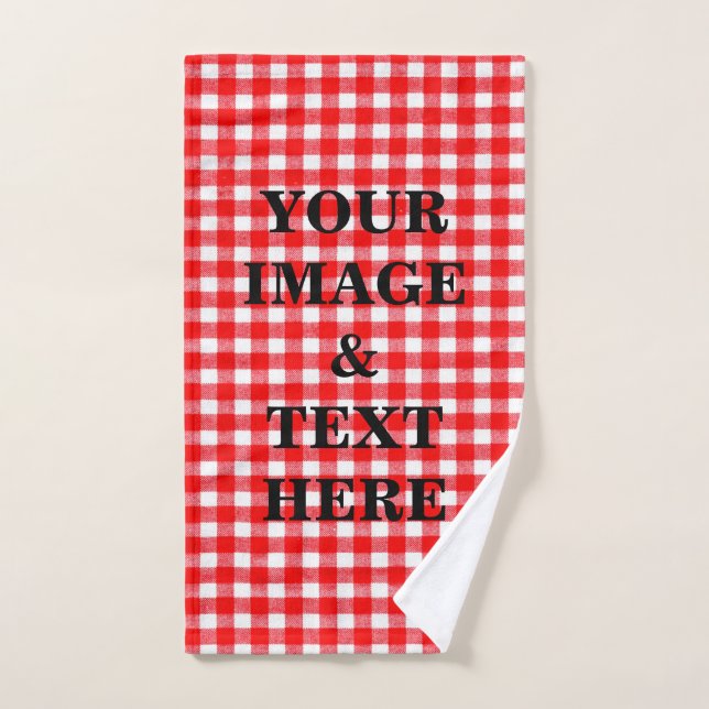 Personalised Custom Your Own Photo & Text Bath Towel Set (Hand Towel)