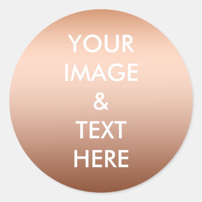 Personalised Custom Your Own Photo & Text Classic Round Sticker (Front)