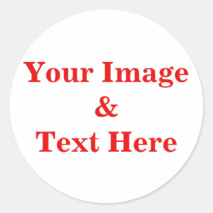 Personalised Custom Your Own Photo & Text Classic Round Sticker