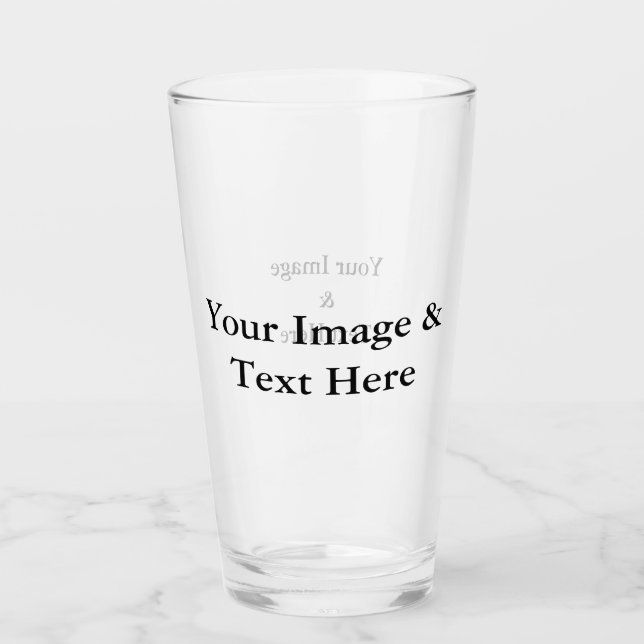 Personalised Custom Your Own Photo & Text Glass (Front)