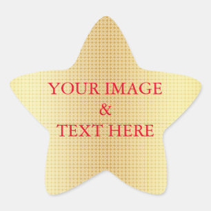 Personalised Custom Your Own Photo & Text Gold Star Sticker