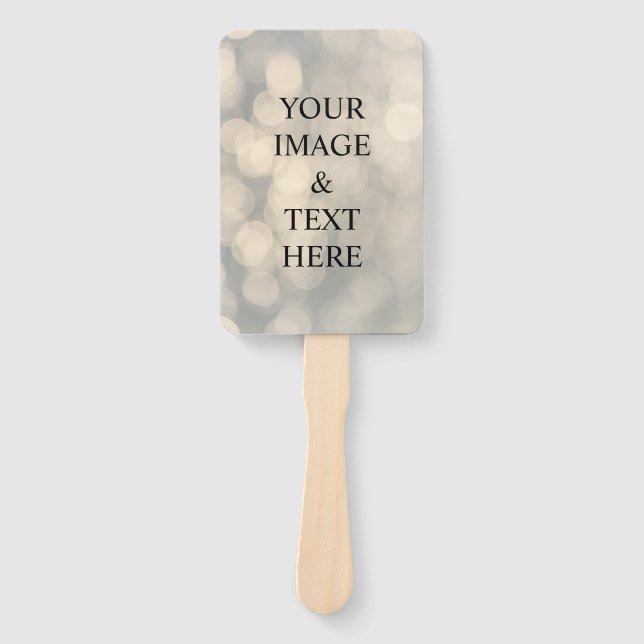 Personalised Custom Your Own Photo & Text  Hand Fa Fan (Front)