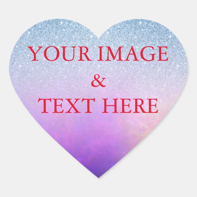 Personalised Custom Your Own Photo & Text Heart Sticker (Front)