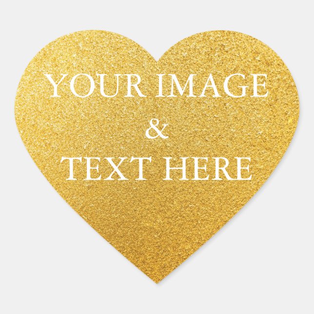 Personalised Custom Your Own Photo & Text Heart Sticker (Front)