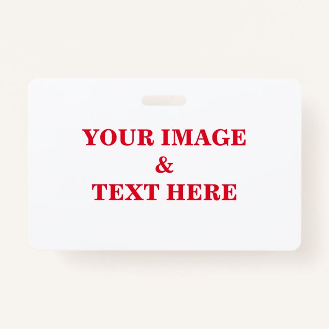 Personalised Custom Your Own Photo & Text ID Badge (Front)