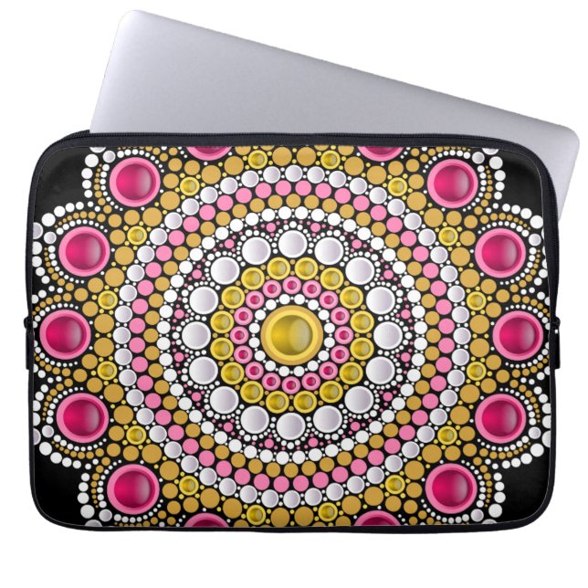 Personalised Custom Your Own Photo & Text Mandala  Laptop Sleeve (Front)