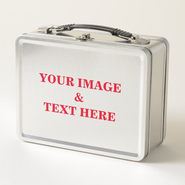 Personalised Custom Your Own Photo & Text Metal Lunch Box (Front)