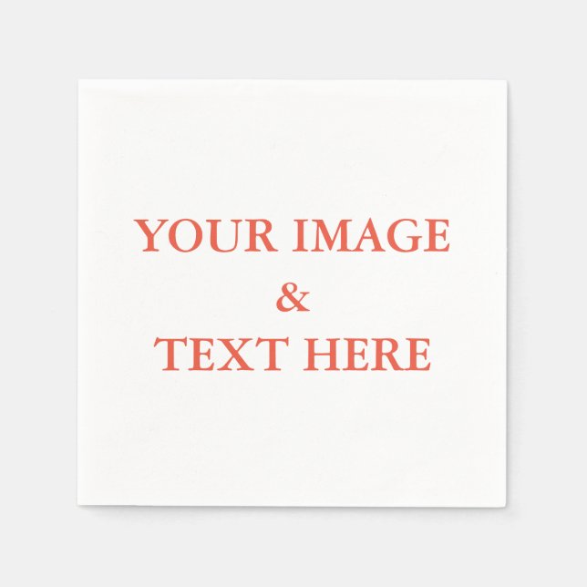 Personalised Custom Your Own Photo & Text Napkin (Front)