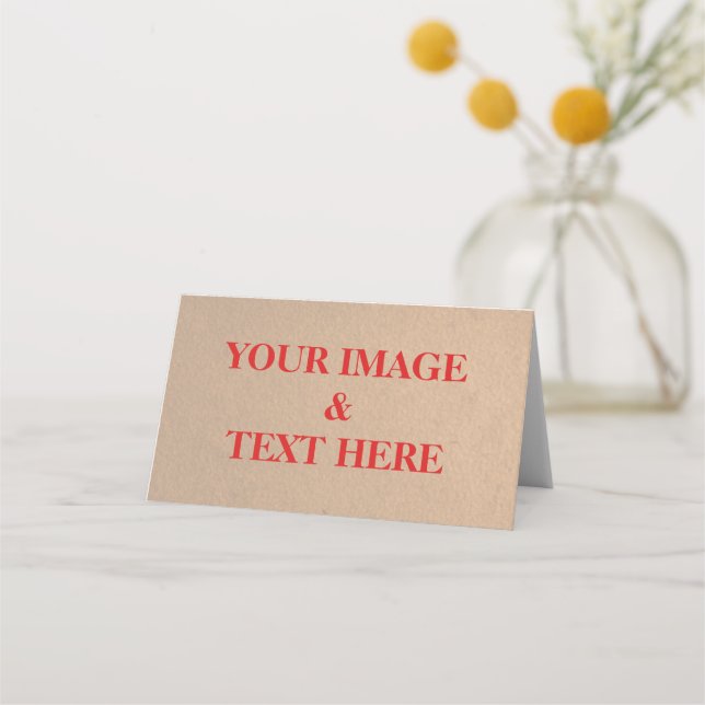 Personalised Custom Your Own Photo & Text Place Card (Front)