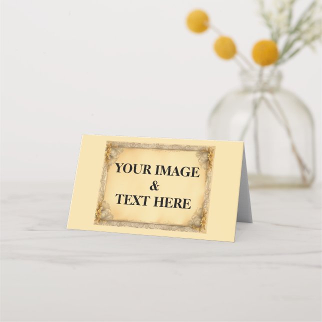 Personalised Custom Your Own Photo & Text Place Card (Front)
