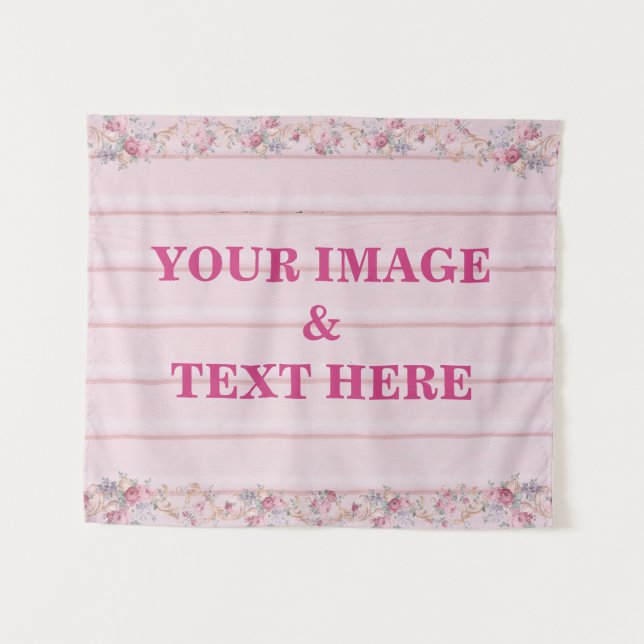 Personalised Custom Your Own Photo & Text Tapestry (Front (Horizontal))