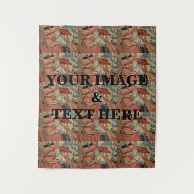 Personalised Custom Your Own Photo & Text Tapestry (Front)