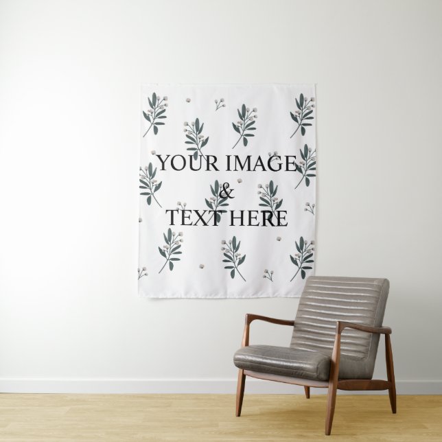 Personalised Custom Your Own Photo & Text  Tapestry (In Situ)