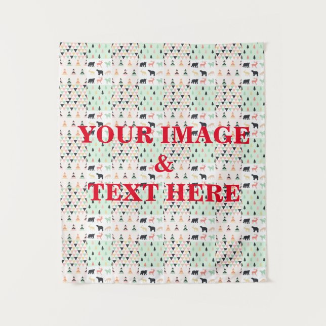 Personalised Custom Your Own Photo & Text Tapestry (Front)