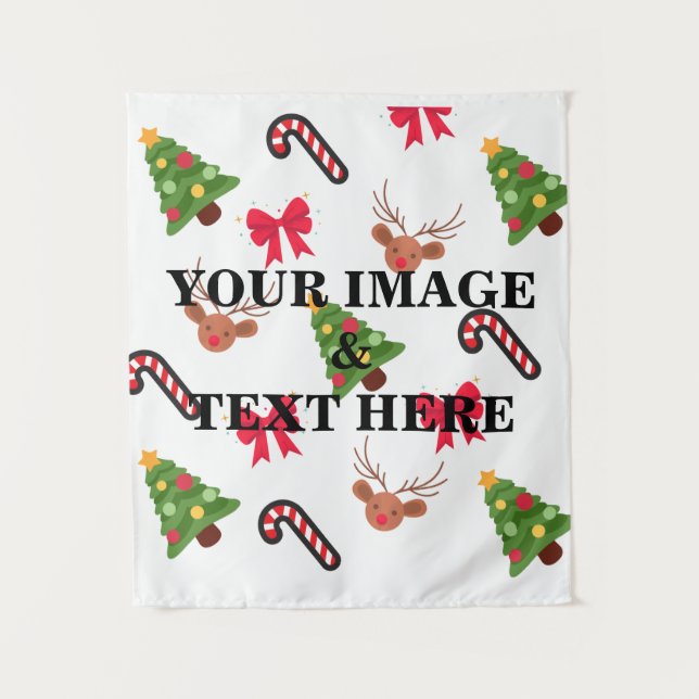 Personalised Custom Your Own Photo & Text Tapestry (Front)
