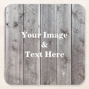 Personalised Custom Your Own Photo Wooden Square P Paper Coaster