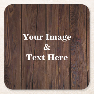 Personalised Custom Your Own Photo Wooden Square P Paper Coaster