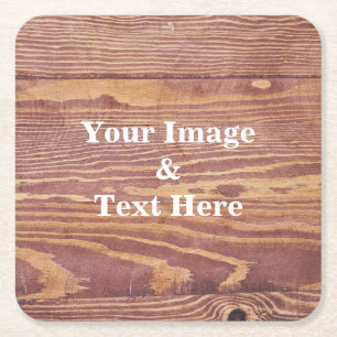 Personalised Custom Your Own Photo Wooden Square P Paper Coaster