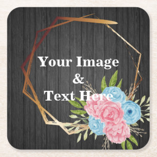 Personalised Custom Your Own Photo Wooden Square P Paper Coaster
