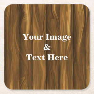 Personalised Custom Your Own Photo Wooden Square P Paper Coaster