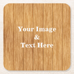 Personalised Custom Your Own Photo Wooden Square P Paper Coaster