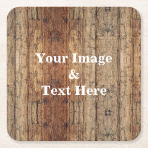 Personalised Custom Your Own Photo Wooden Square P Square Paper Coaster