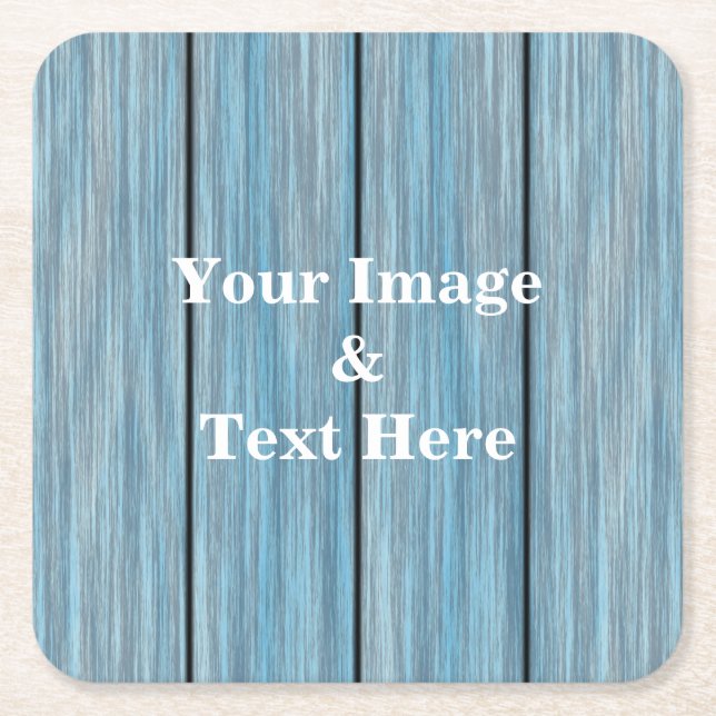 Personalised Custom Your Own Photo Wooden Square P Square Paper Coaster (Front)