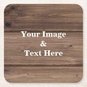 Personalised Custom Your Own Photo Wooden Square P Square Paper Coaster