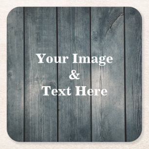 Personalised Custom Your Own Photo Wooden Square P Square Paper Coaster