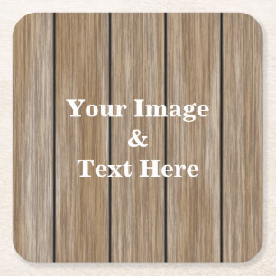 Personalised Custom Your Own Photo Wooden Square P Square Paper Coaster