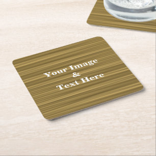 Personalised Custom Your Own Photo Wooden Square Paper Coaster