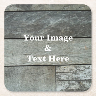 Personalised Custom Your Own Photo Wooden Square Paper Coaster
