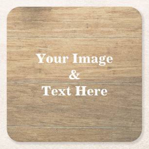 Personalised Custom Your Own Photo Wooden Square Paper Coaster