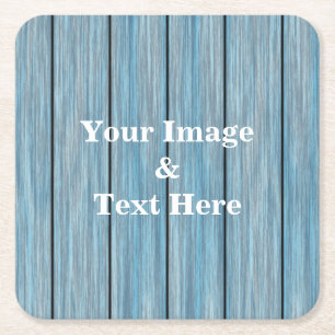 Personalised Custom Your Own Photo Wooden Square Paper Coaster