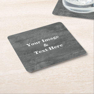 Personalised Custom Your Own Photo Wooden Square Paper Coaster