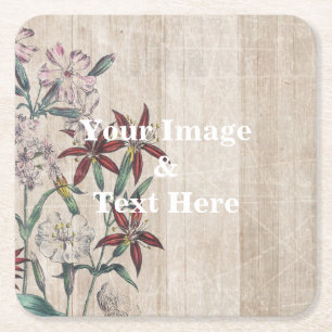 Personalised Custom Your Own Photo Wooden Square Paper Coaster