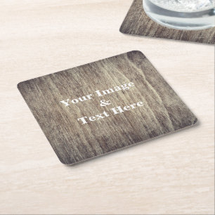 Personalised Custom Your Own Photo Wooden Square Paper Coaster