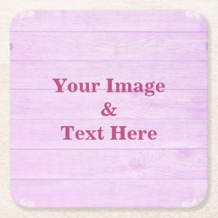 Personalised Custom Your Own Photo Wooden  Square Paper Coaster