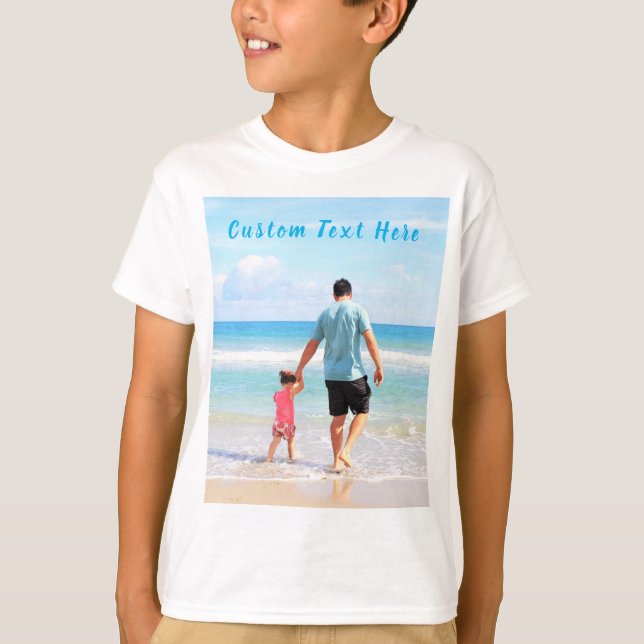 Personalised Custom Your Photo and Text T-Shirt (Front)