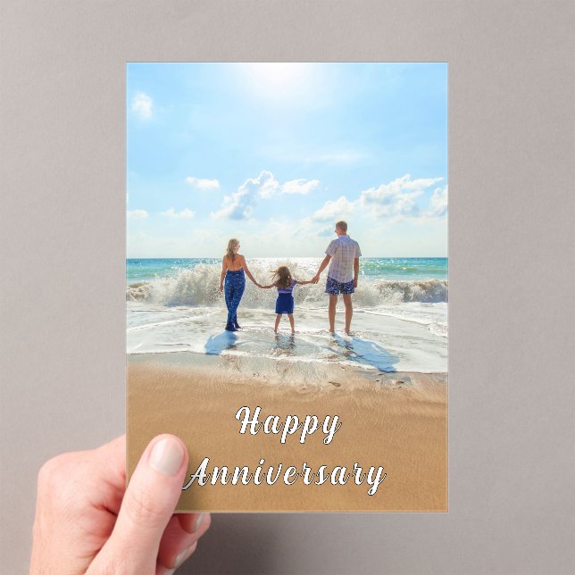 Personalised Custom Your Photo Anniversary Card Acrylic Invitations (Insitu (Handheld))