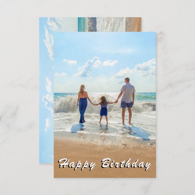 Personalised Custom Your Photo Birthday Card (Front/Back)