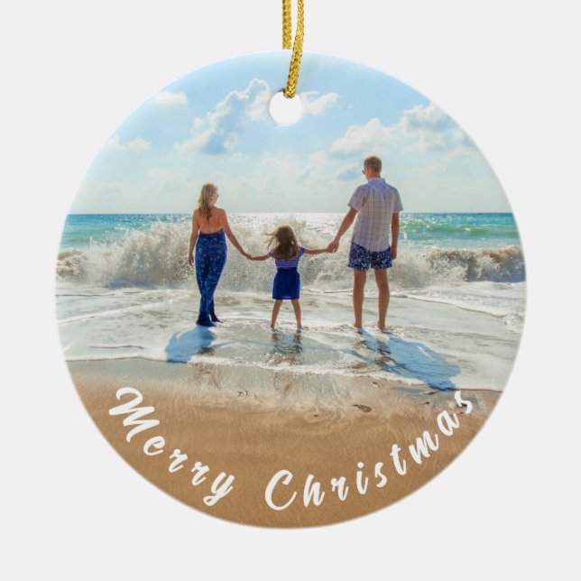 Personalised Custom Your Photo Christmas Ornament (Front)