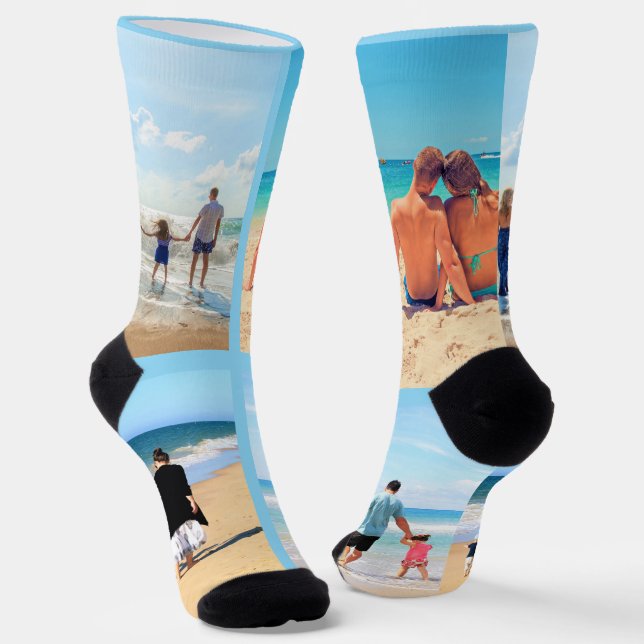 Personalised Custom Your Photo Collage Socks (Angled)