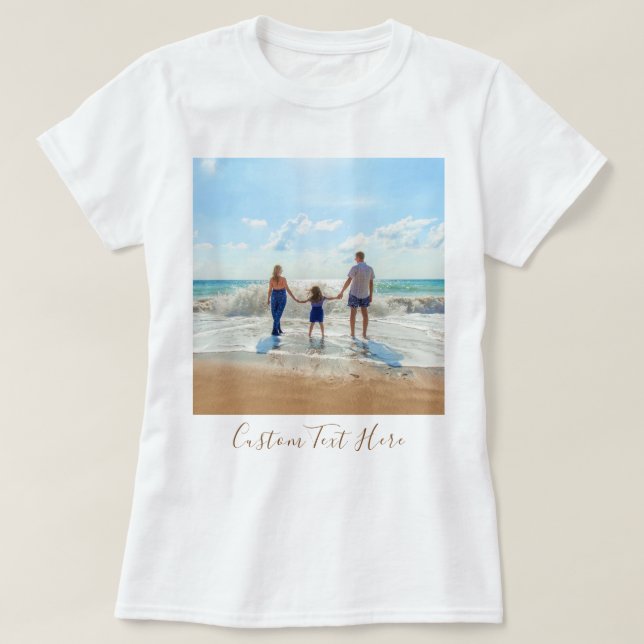 Personalised Custom Your Photo T-Shirt with Text (Design Front)