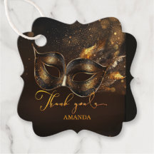Personalised Customisable Masquerade Favour Tag